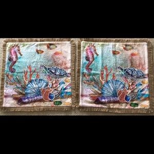 Pair of Sea/beach Throw Pillows-NWT